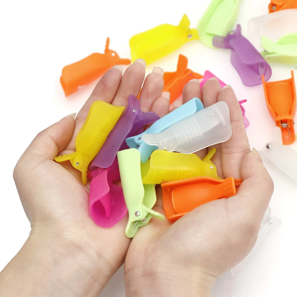 

10PCS Gel Plastic Nail Polish Remover Clip Nail Art Soak Off Cap Nail Degreaser Cleaner Tips for Nail Art Decoration