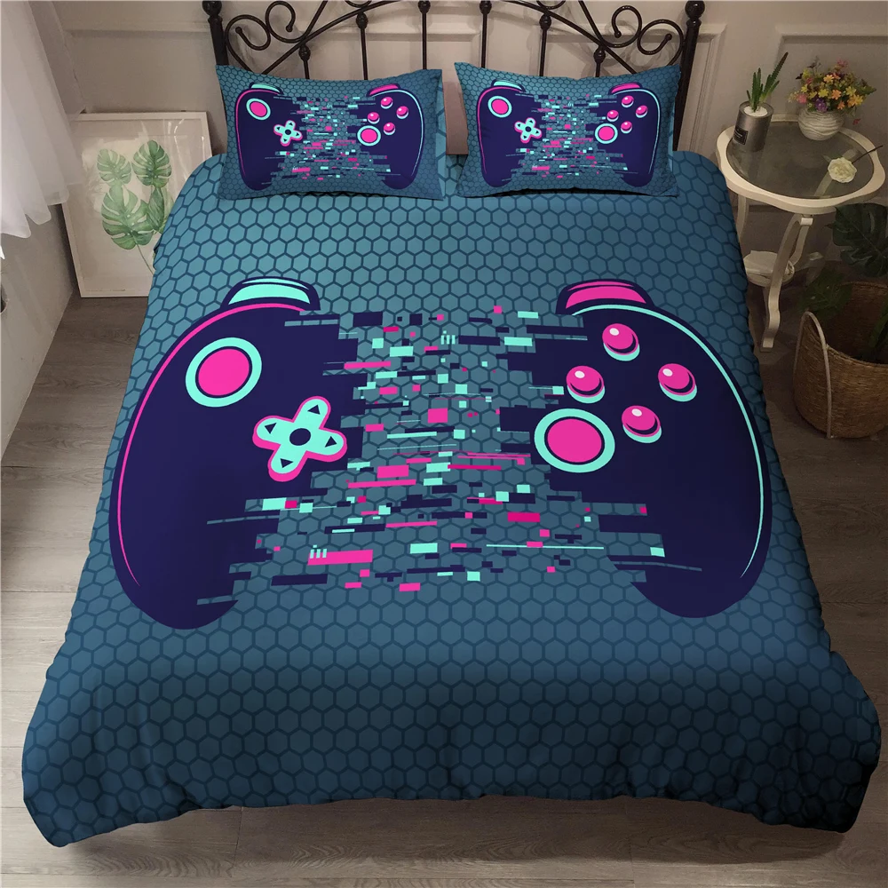 

Gamepad Kids Gamer 3D Printed Bedding Set Adults Teens Game Queen King Single Size Duvet Cover with Pillowcase Bedclothes