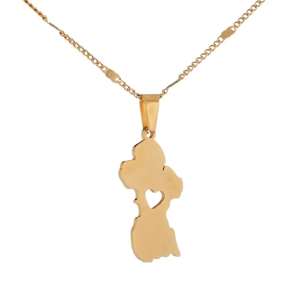 Ожерелье с подвеской из нержавеющей стали картой Гайаны ожерелье золотого цвета