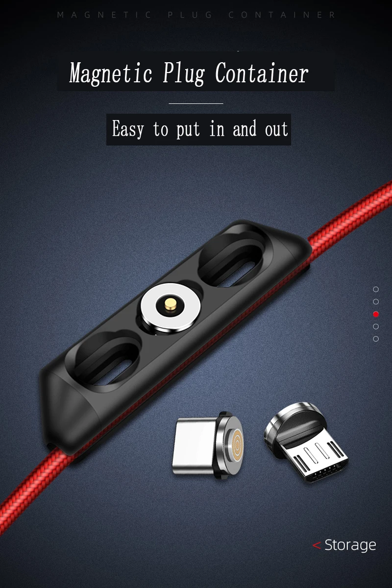 Магнитный чехол с разъемами для кабеля Micro USB Type-C портативный ящик хранения