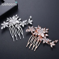 luoteemi top quality flower hair comb for women wedding hair ornaments for bridal two colors flowers headpiece christmas jewelry
