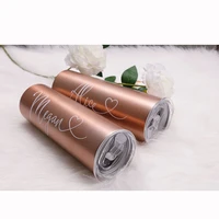 personalized skinny tumbler 20oz bridesmaid tumbler cups rose gold stainless steel vacuum flask wedding party gift supplies