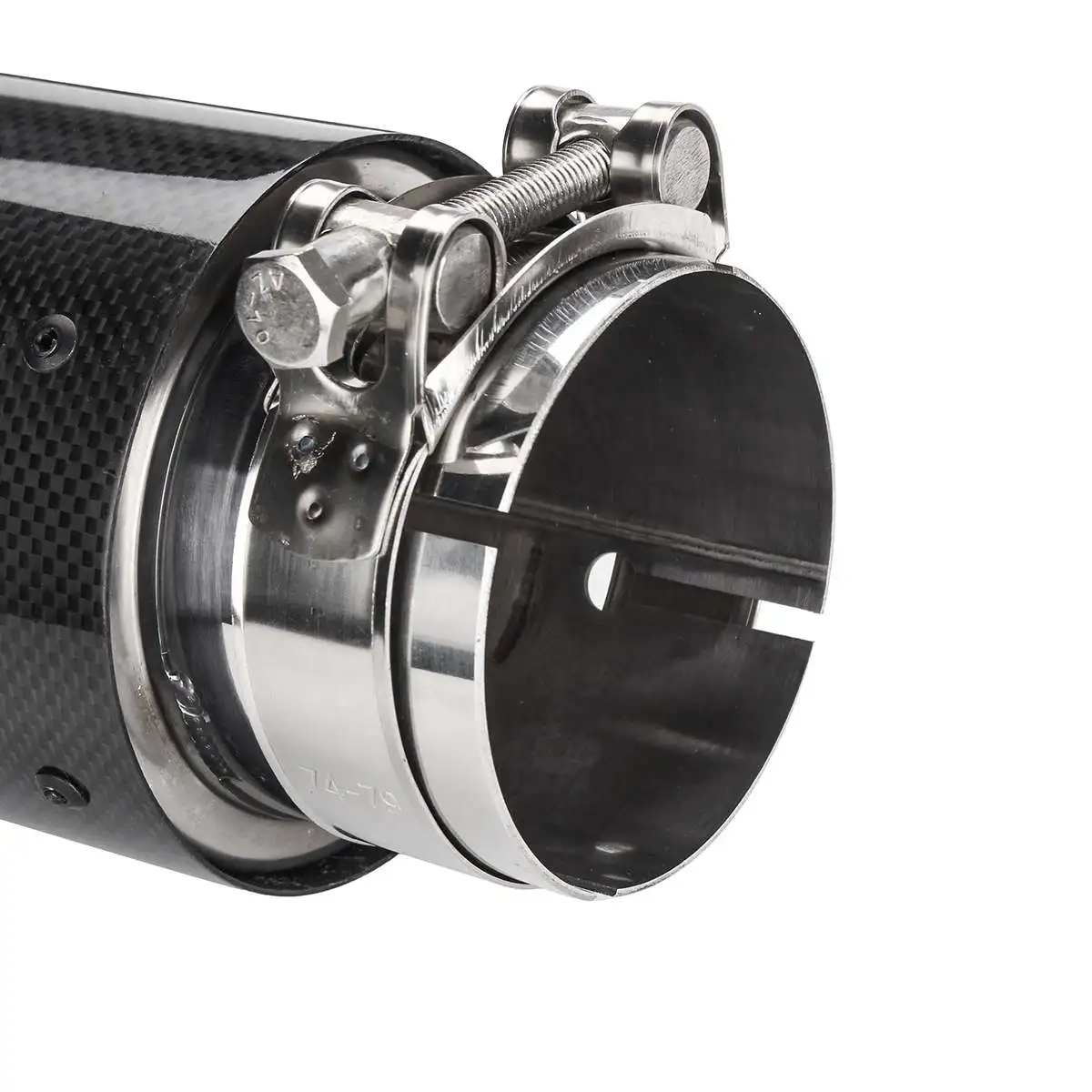 Hot Sale Universal 80mm-In 101mm-Out Glossy Black Carbon Fiber Car Exhaust Tail Rear Tip Pipe Muffler | Автомобили и мотоциклы