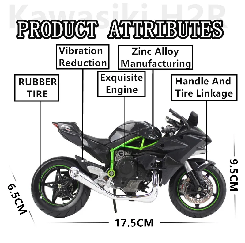 Оригинальная Авторизованная модель мотоцикла Maisto 1:12 Kawasaki H2R из сплава