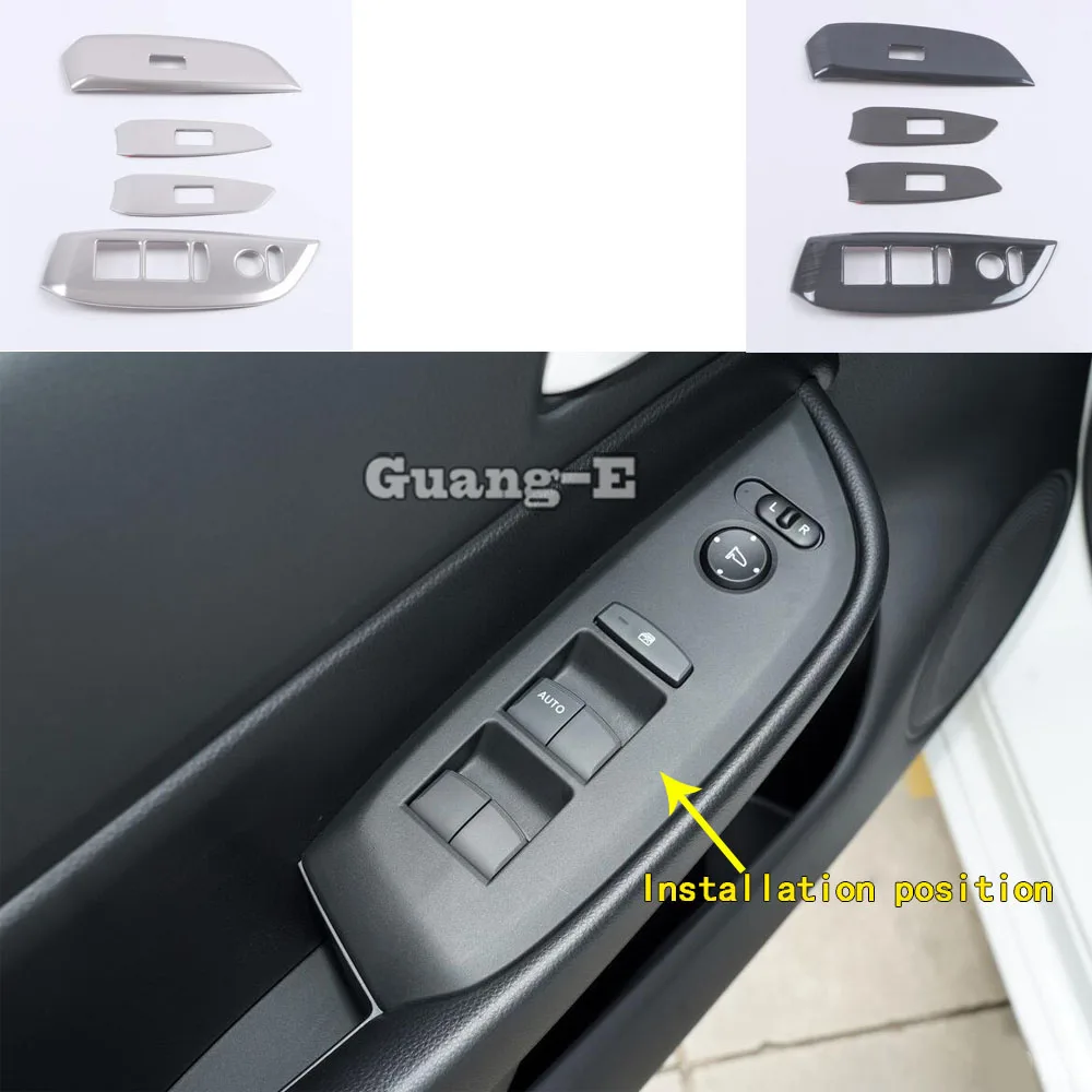 

Панель переключателя из нержавеющей стали для внутренней двери и стекла автомобиля, панель переключателя, Обшивка Рамы, молдинг 4 шт. для Honda...