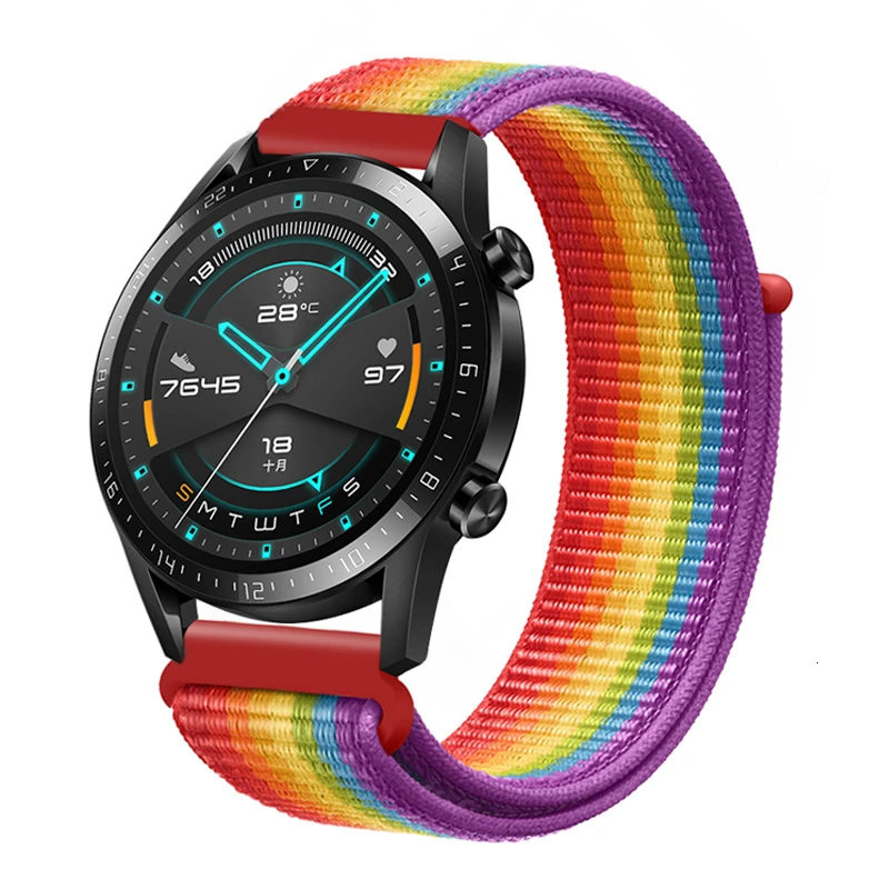 Нейлоновый ремешок 20 мм 22 мм для Xiaomi Amazfit Gtr 47 мм samsung Galaxy Watch 42 мм 46 мм Active gear S3 классический ремешок HUAWEI WATCH 2 Pro