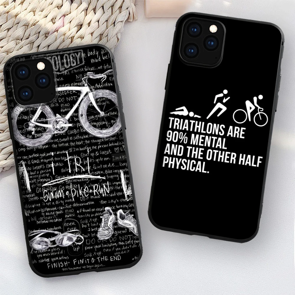 ironman triathlon bicycle marathon phone case for iphone 13 11 12 pro mini pro xs max 8 7 plus x se 2020 xr 13 pro phone covers free global shipping