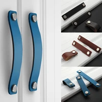hot 5 colors leather brass knob handle simple cabinet handle nordic drawer pulls furniture handles kitchen cabinet handles