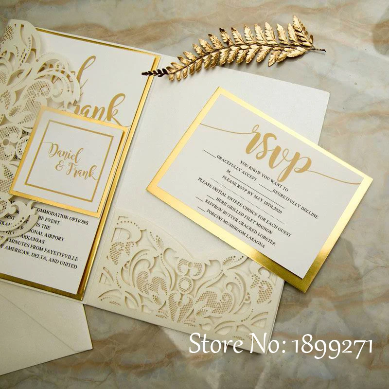 50 шт., свадебные приглашения, свадебные приглашения с RSVP