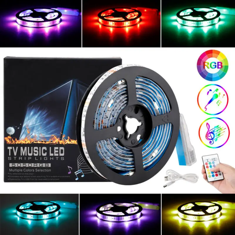 Новые поступления ТВ светодиодный задний светильник 4x50 см USB 5050 RGB полосы пульт