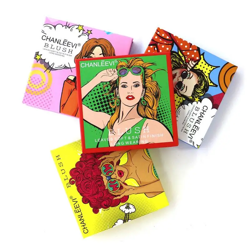 

4 цвета Мультяшные Румяна Пудра модная Косметика Румяна Тени для век лицо грем персик румяна не летающая пудра Гладкий макияж TSLM1