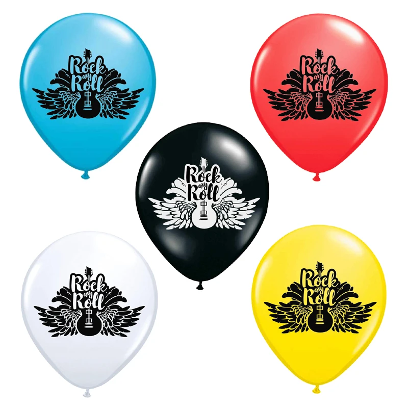 10pcs Rock And Roll Balloon Video Party Balloons Guitar Note Microphone Happy Birthday Decor Kids Adult Music Globos - купить по