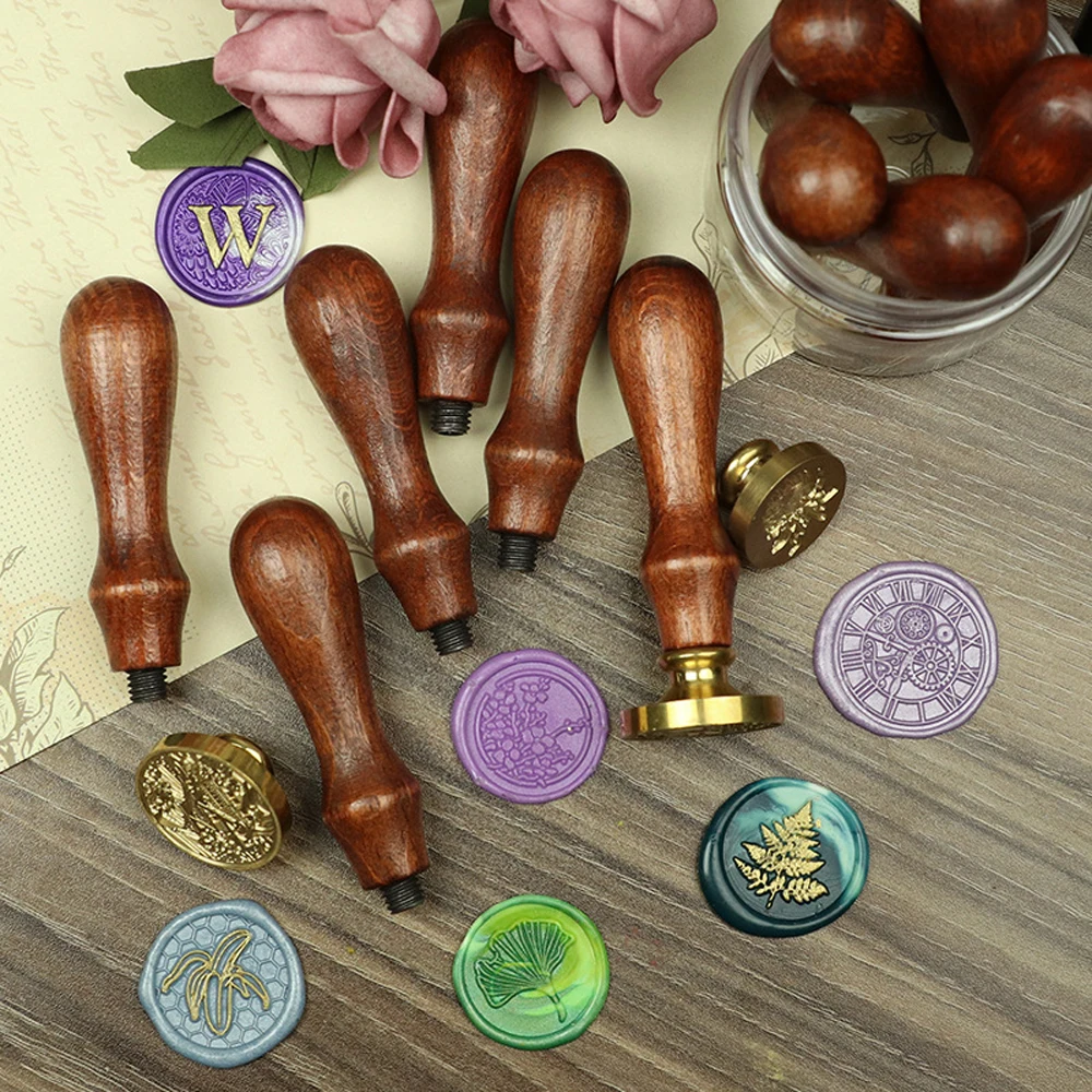 European Style Vintage Stamp Handle Wooden Wood Hand Grip Wax Seal Art Craft Rosewood Stationery Office Sealing Tool | Дом и сад