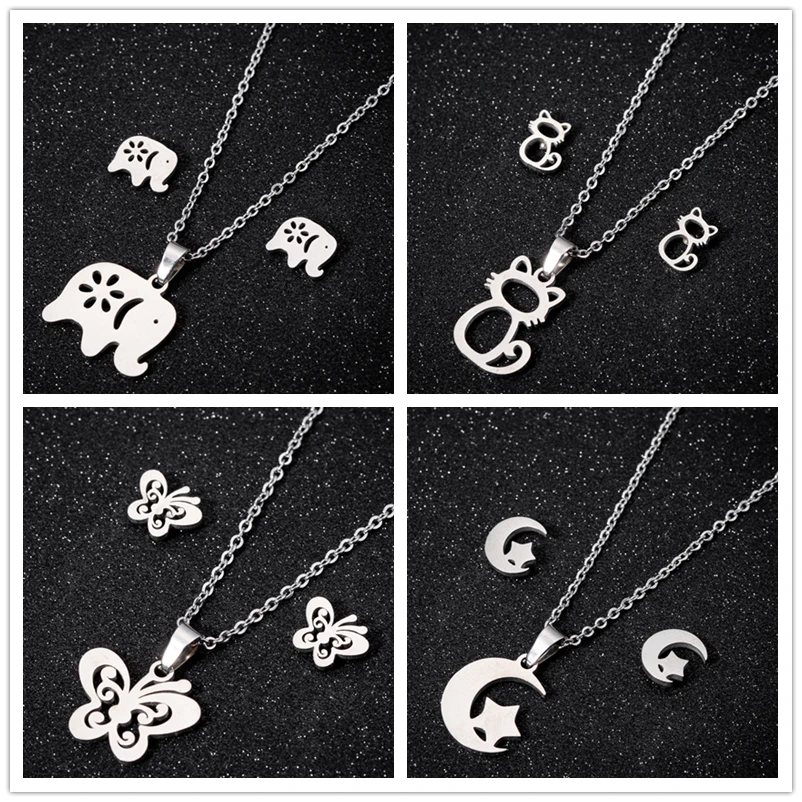 Oly2u 4 компллот из нержавеющей стали прекрасный кот классический Луна Звезда