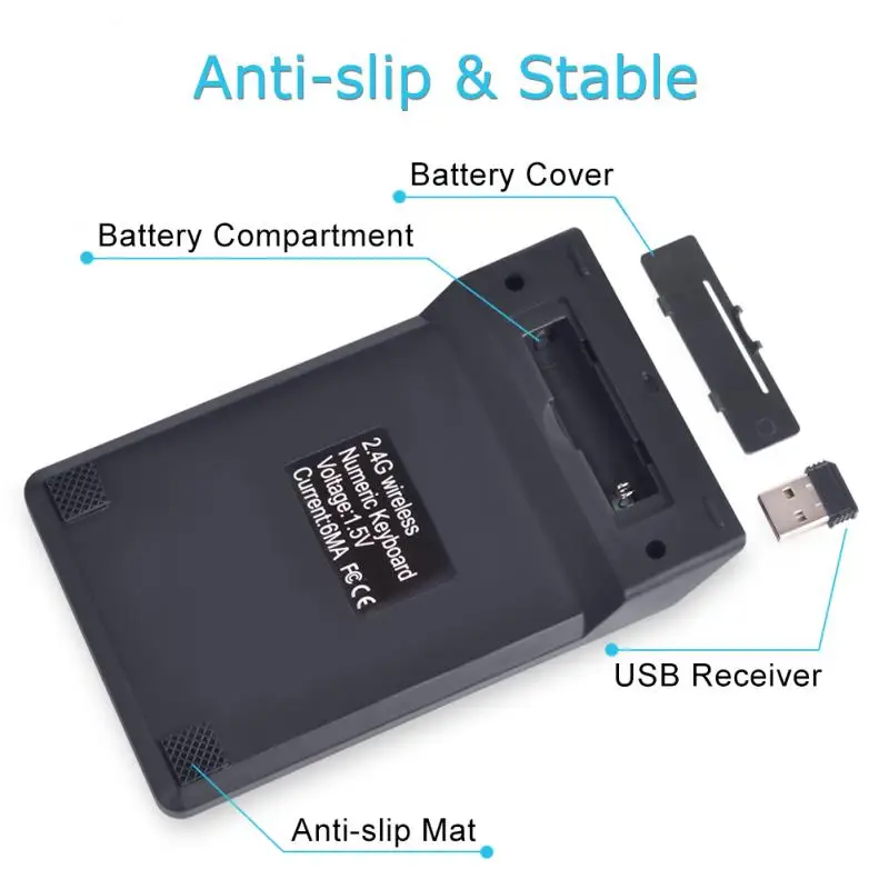 L& PC цифровая клавиатура 2,4G Беспроводная USB Панель с номером 18 клавиш для офиса, ноутбука, компьютера, ноутбука, настольного компьютера, новая портативная мини-клавиатура с номером