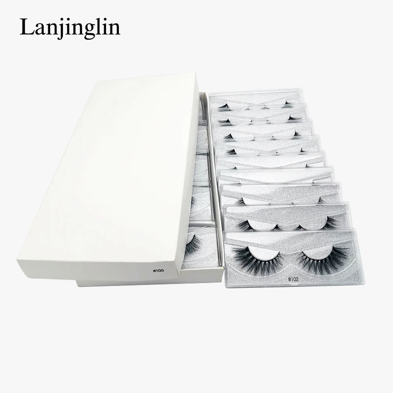 LANJINGLIN 10/20/30/50/100 пар объемные искусственные норковые ресницы 3d пушистые накладные