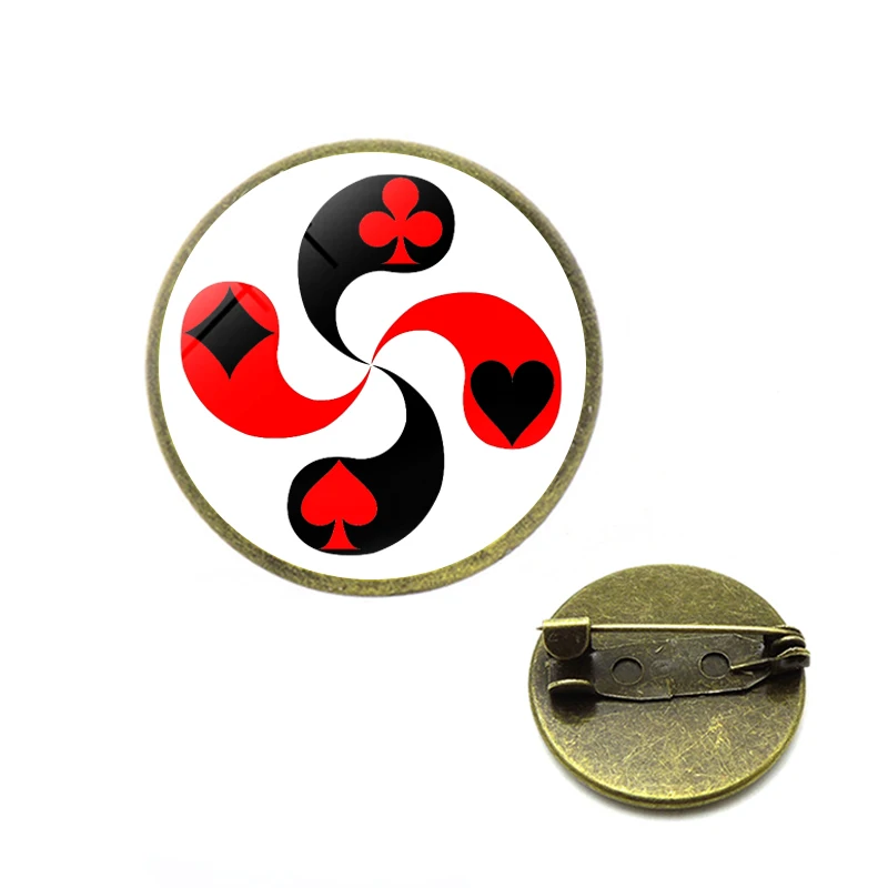 Lauburu баскский крест Броши Знак Круглый амулет-талисман логотип булавки ювелирных