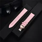 Ремешок ультратонкий из натуральной кожи для наручных часов, браслет из воловьей кожи для мужчин и женщин, чёрный синий коричневый розовый, 18 мм 20 мм 22 мм