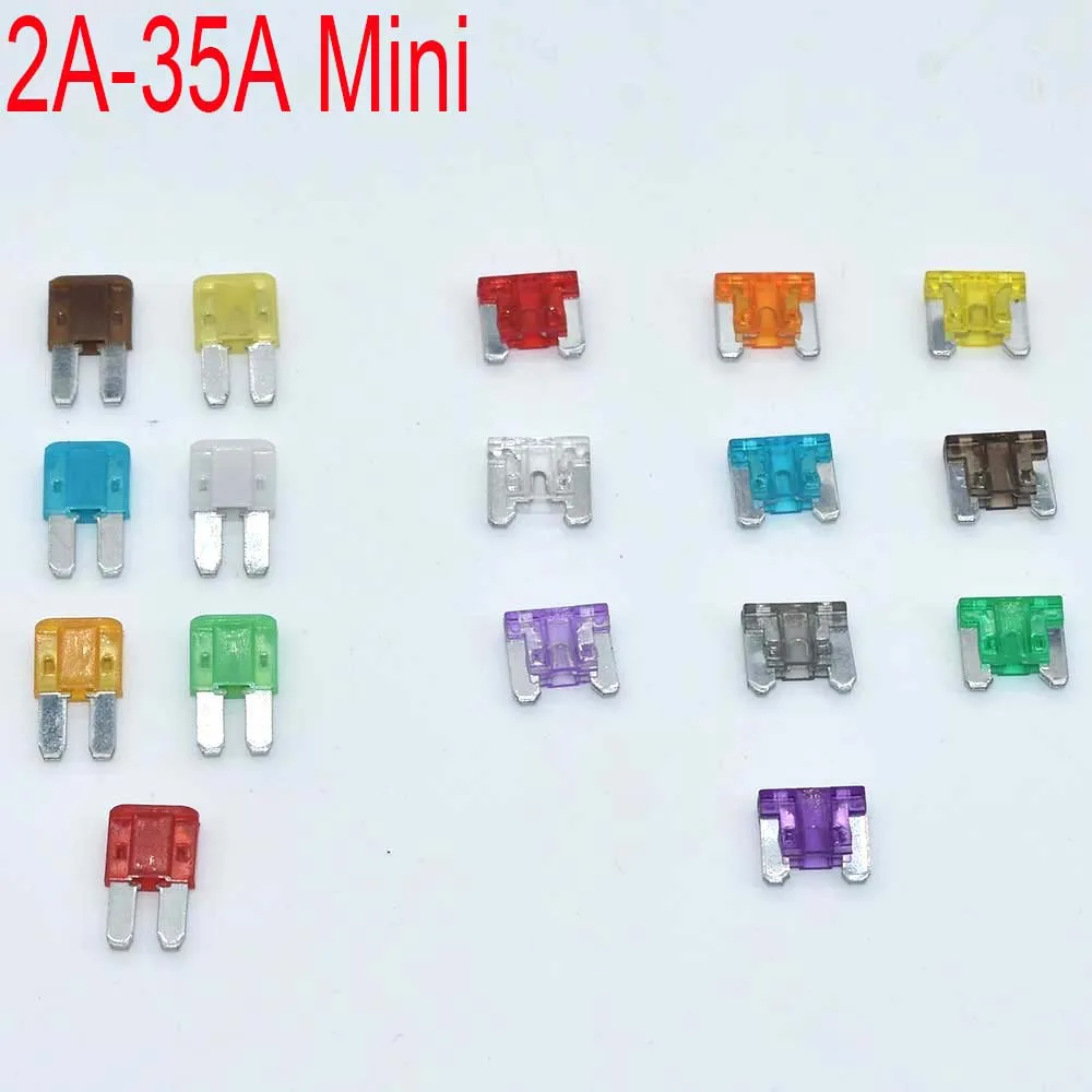 

10 Pcs 2A/5A/10A/1A5/20A/25A/30A Assorted Auto Car motorcycle Electric Scooter Truck Standard Mini Blade Fuses Kit Accessories