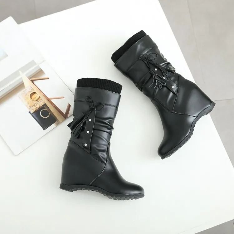 Женские ботинки с кисточками сапоги больших размеров 9 10 11 12 | Обувь