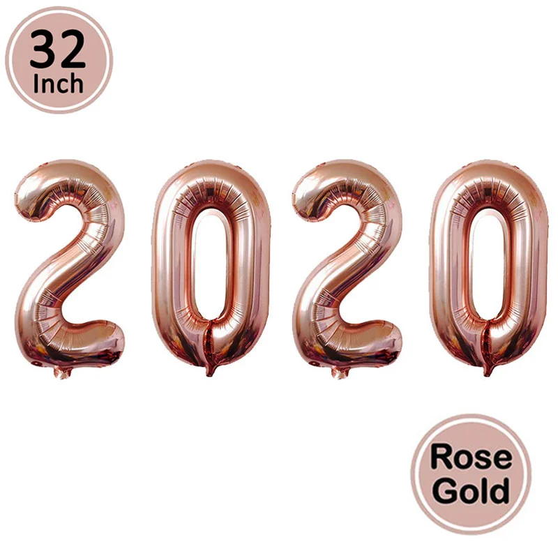 32inch rosegold 2020 Большой фольгированный шар года, рождественские украшения для дома, рождественские украшения, Рождественская елка, Санта Клаус, Рождественский Декор - Цвет: 32inch rosegold 2020