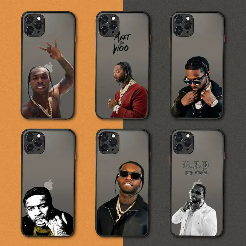 

pop smoke Phone Case black matte transparent For iPhone 7 8 x xs xr 11 12 pro plus mini max Clear Funda