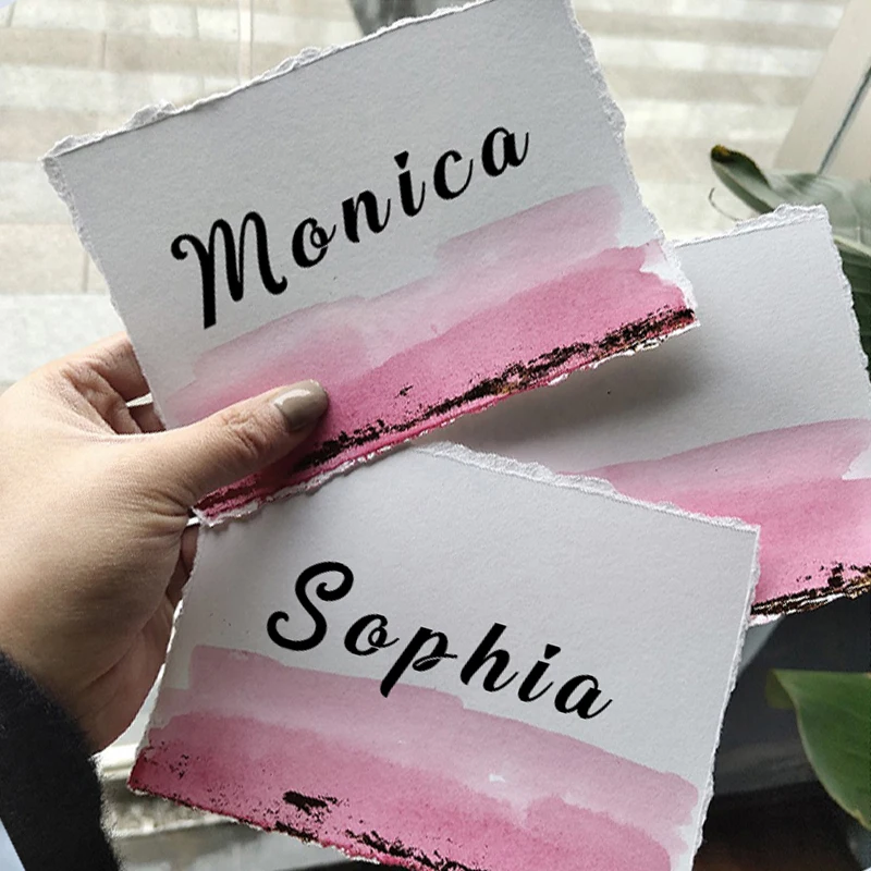 Бесплатная доставка 30 шт. Свадебная визитница под заказ из золотой фольги темно