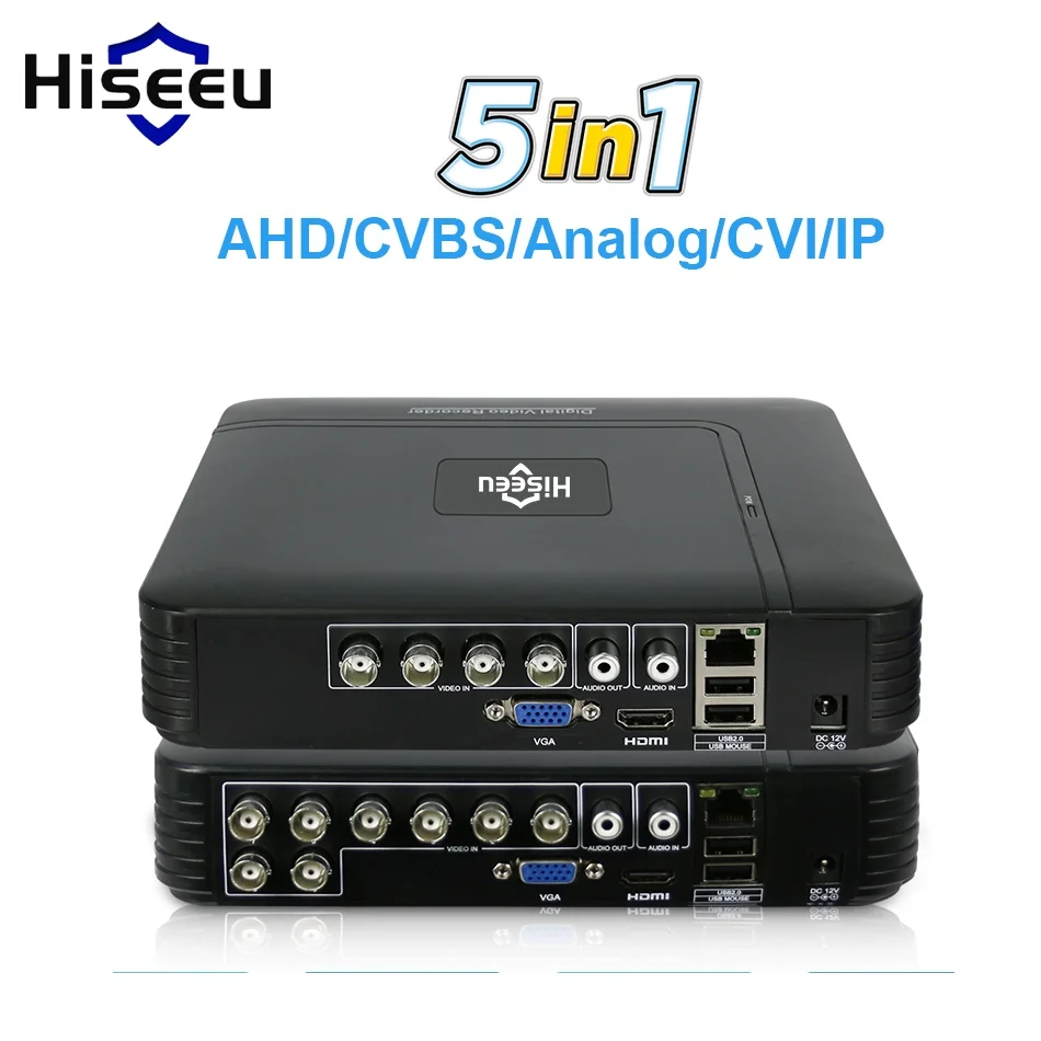 5 в 1 CCTV мини DVR TVI CVI AHD CVBS ip-камера цифровой видео рекордер 4CH 8CH AHD DVR NVR CCTV система P2P безопасности Hiseeu