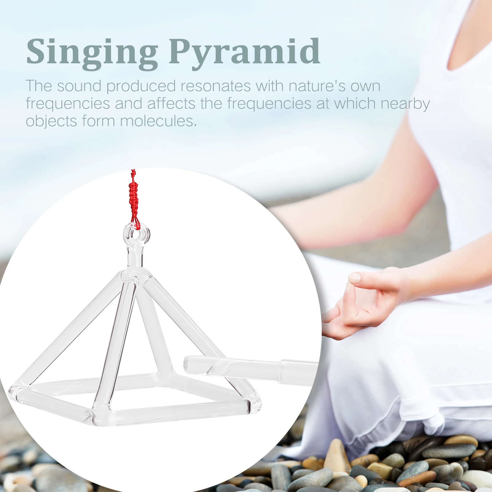 

Crystal Material Singing Pyramid Percussion Instruments Yoga Meditation Relaxation Tool Drum Accessories