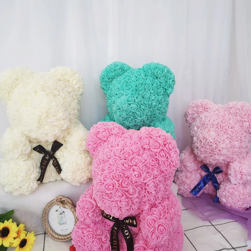 

Прямая поставка, 40 см, красный медведь, роза, искусственное мыло, розы, мишка тедди, вечная роза, цветок, Рождественский подарок на день Свято...