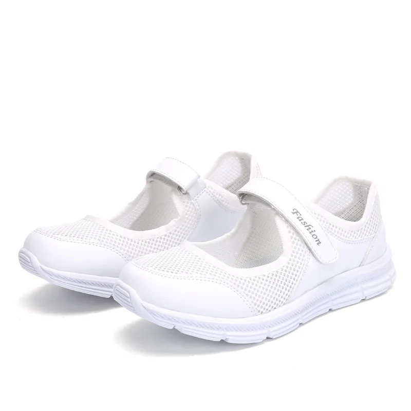 white BALTROP/летние сандалии; Переносные кроссовки прогулочная обувь на мягкой подошве; женская дышащая обувь на плоской подошве для пожилых женщин; 00766 - Цвет: white