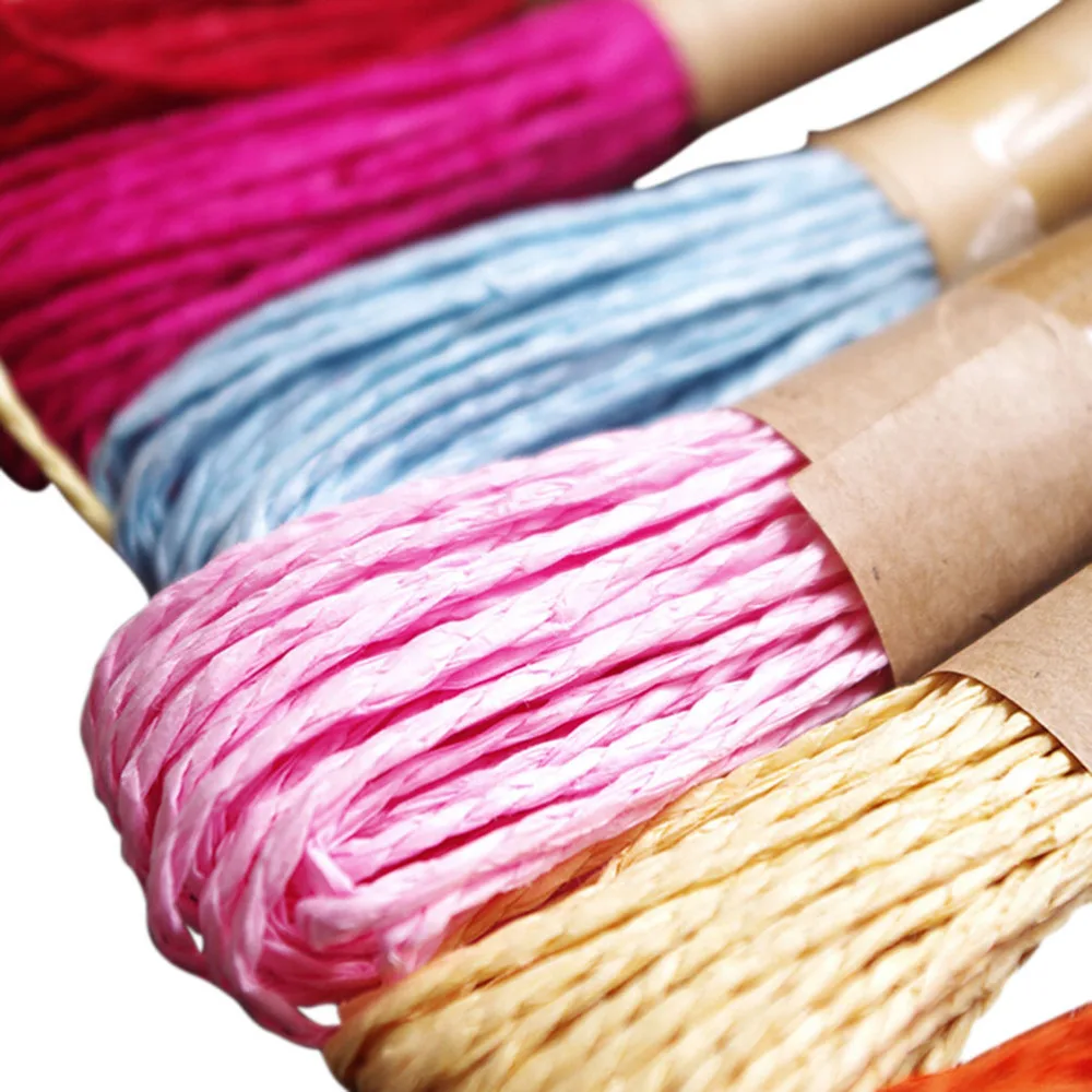 

10Meters Twisted Paper Raffia Craft Favor Gift Wrapping Twine Rope Thread Scrapbooks Invitation Flower Decoration Party Acc