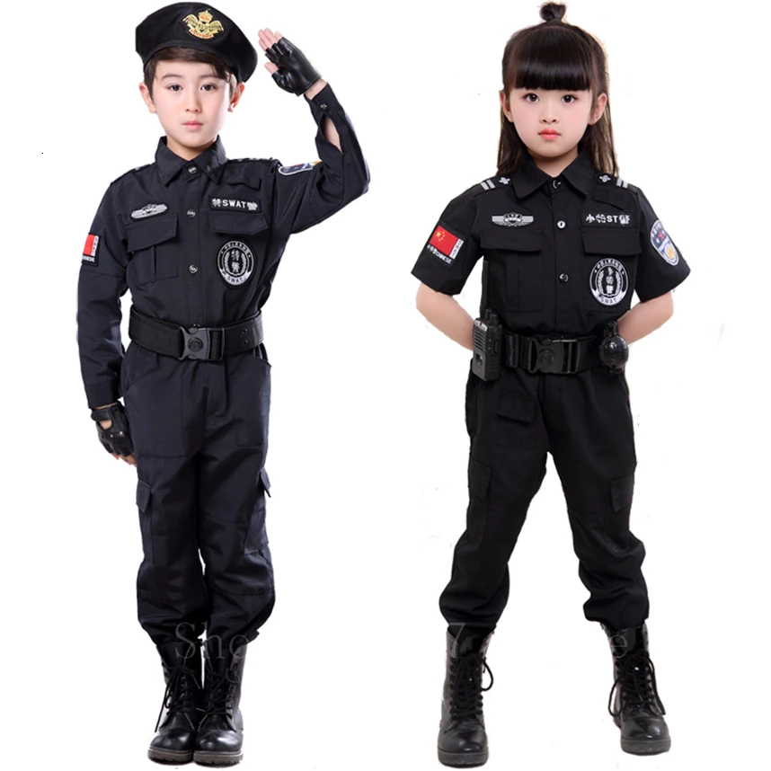 Детская модная Униформа полицейского на Хэллоуин косплей вечеринка полицейские
