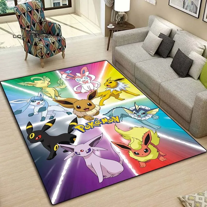 Pokemon Rugs and carpets for home living room Bedroom entrance Large area soft carpet 3D Fashion Cartoon Pikachu decoration mat | Дом и сад