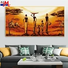 Алмазная живопись, полная вышивка, алмазная вышивка, распродажа, Африканский женский горшок, закат, пейзаж, вышивка крестиком, этническая картина