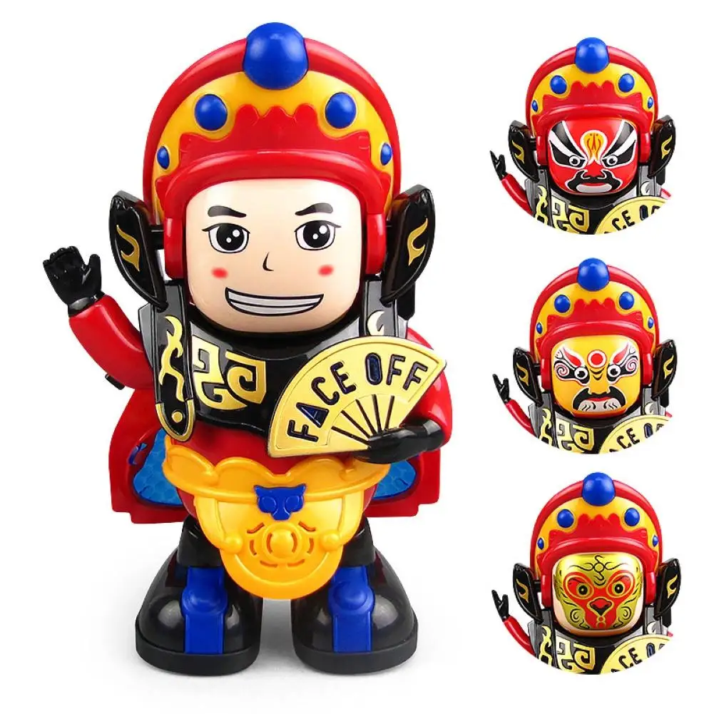 

Chinese Opera Face Changing Doll Light Music Dancing Robot Children Funny Toy Gift