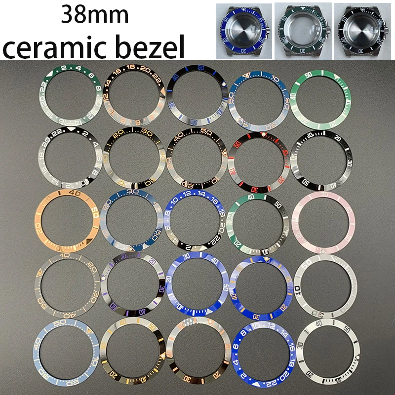 

38mm Ceramic Bezel Insert Men's Watch Rings For 40mm Daytona Submariner Gmt Sea-Dweller YACHT-MASTER Case Accessories parts