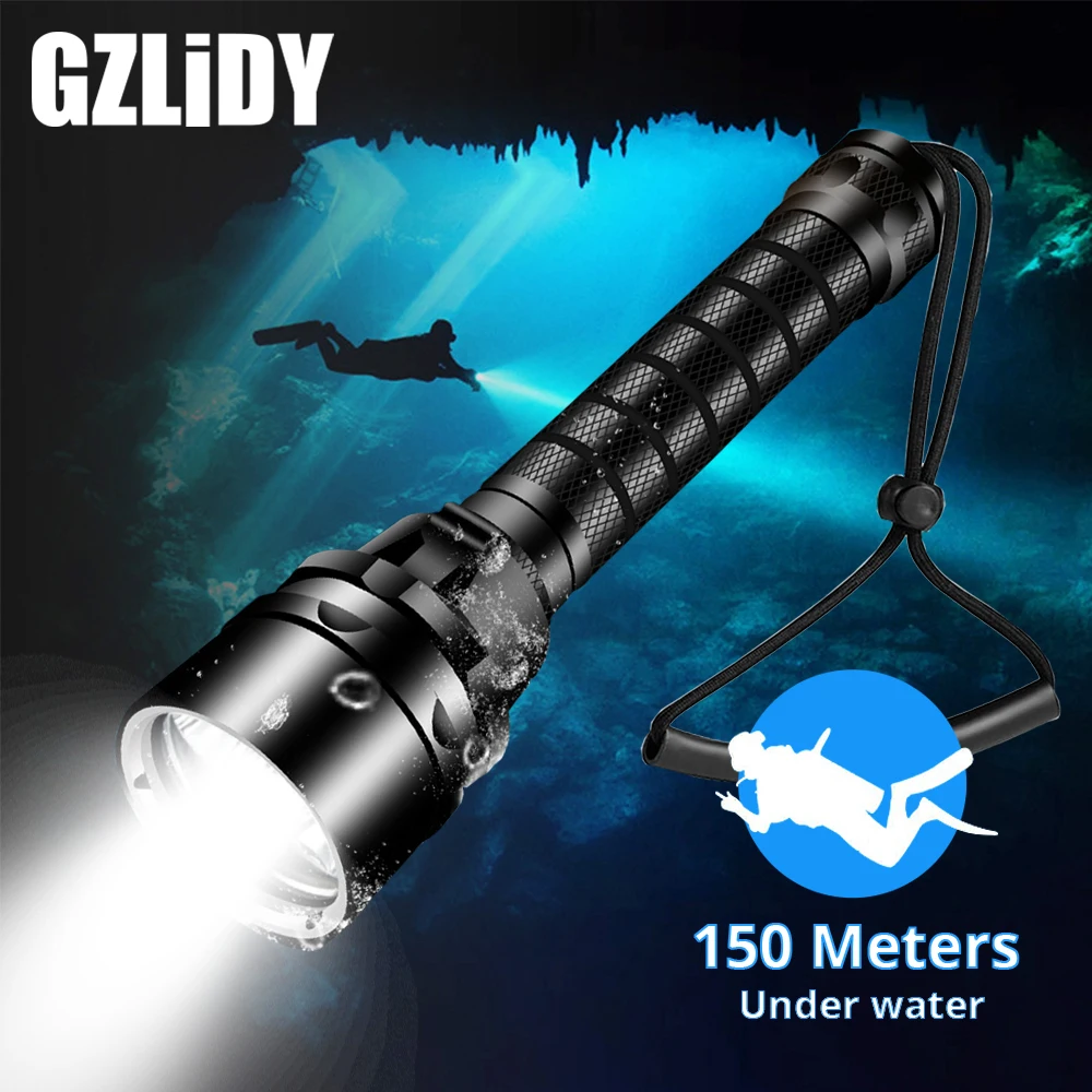 Профессиональный светодиодный фонарик для дайвинга переносной