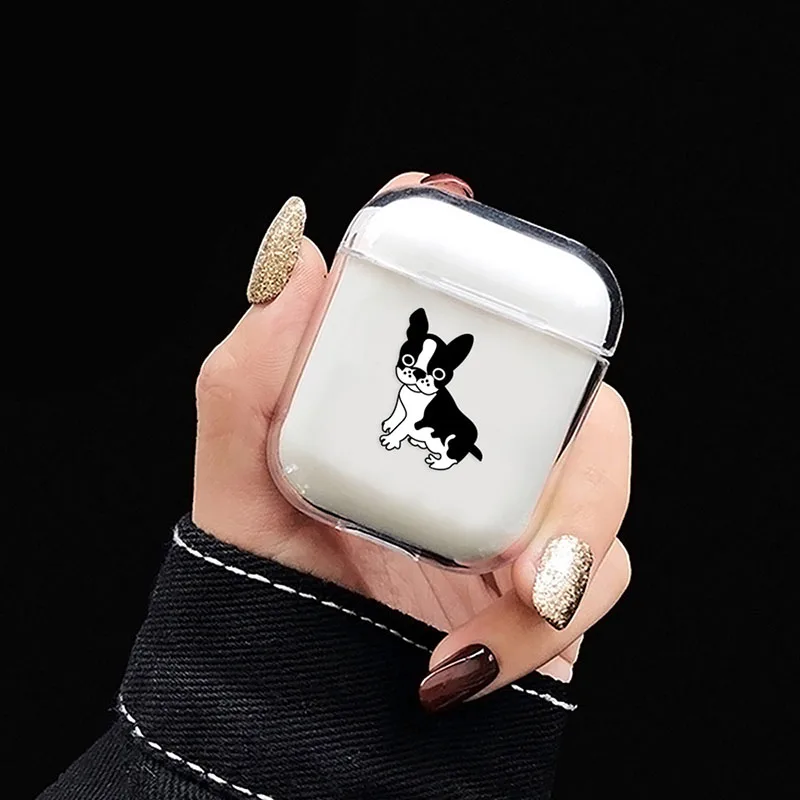 Прозрачный чехол для наушников с рисунком собаки из мультфильма AirPods 1 2 защитный