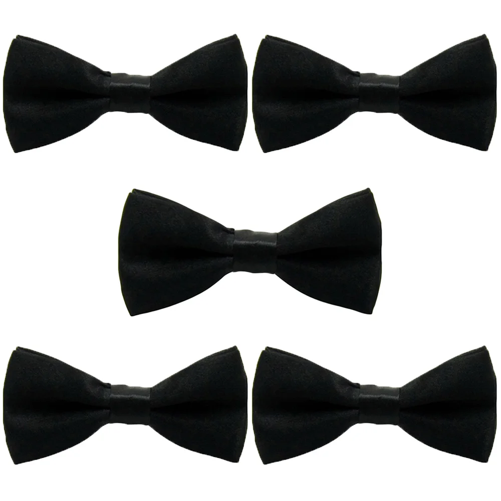 Black-5 PCS 5 шт., Детские однотонные вечерние галстуки-бабочки для маленьких мальчиков, регулируемый галстук-бабочка YYTIE1005 - Цвет: Black-5 PCS