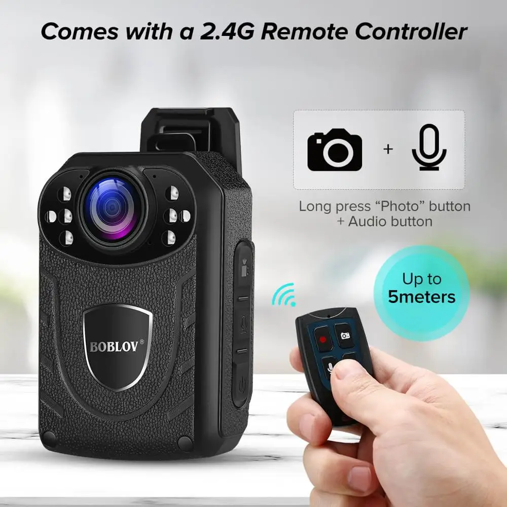 Нательная камера Boblov KJ21 Pro HD 1296P DVR Карманная видеонаблюдения с ИК ночным видением