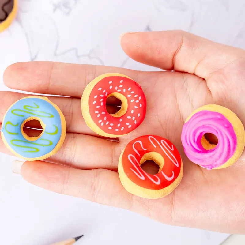 

6 pcs/pack Candy Doughnuts Eraser Drawing Pencil Rubber Eraser Primary Student Prizes Stationery office school supplies