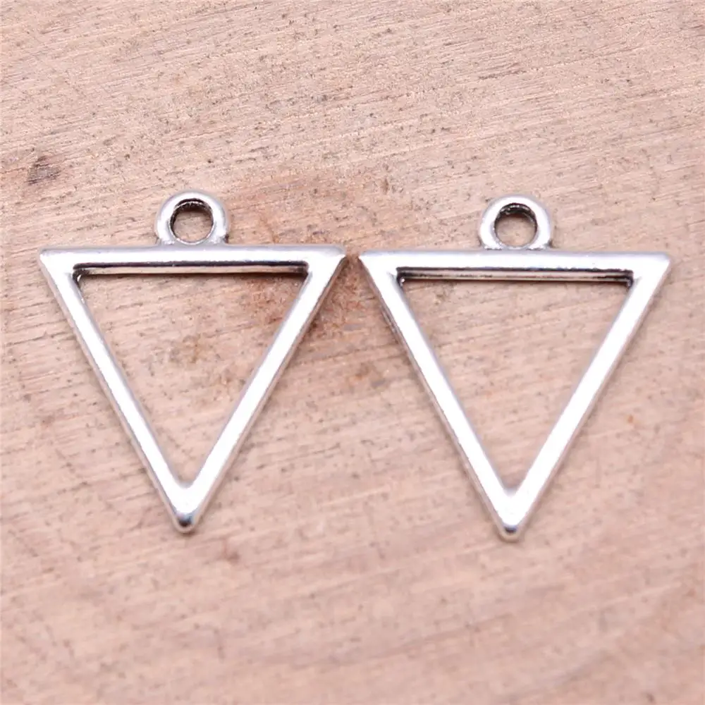 

Geometric Hollow Triangle Charms For Jewelry Making Findings Handmade DIY Craft 40pcs Antique Silver Color 18x16mm
