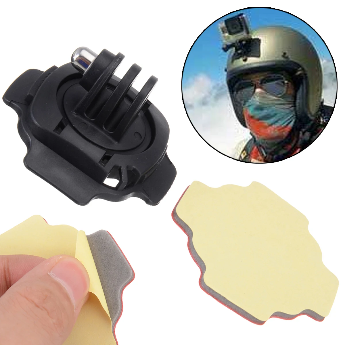 Mayitr 360 градусов крепление на шлем регулируемое для Gopro Крепление адаптер с