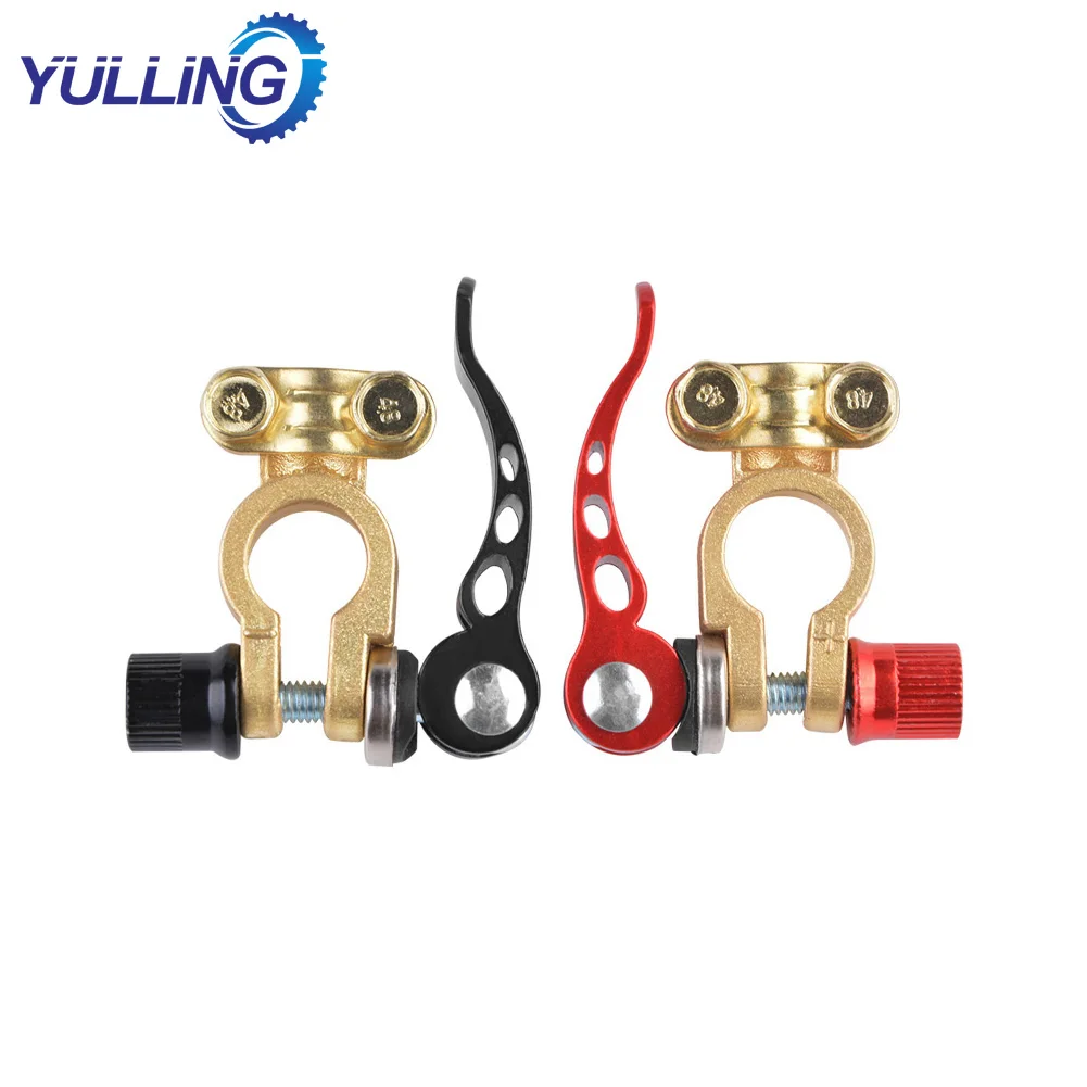 

YULLING 1Pair Quick Disconnect Car Battery Terminal Brass Cable Post Terminal Release Shut-Off Connectors