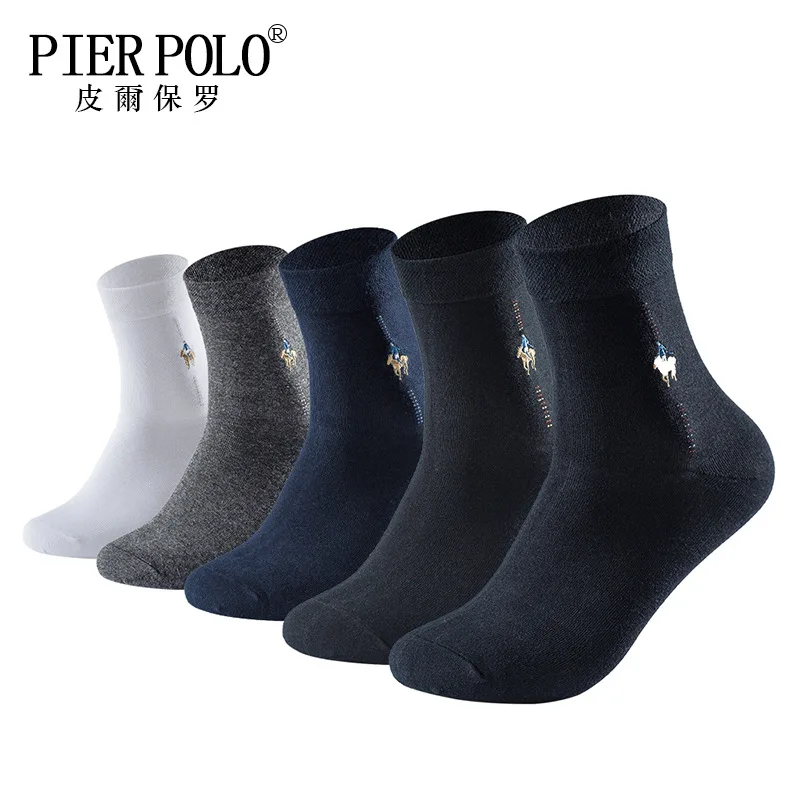 5 пар/лот Высококачественная брендовая одежда Pier Polo модные Повседневное хлопковые носки Бизнес вышивка Для мужчин носки от производителя;