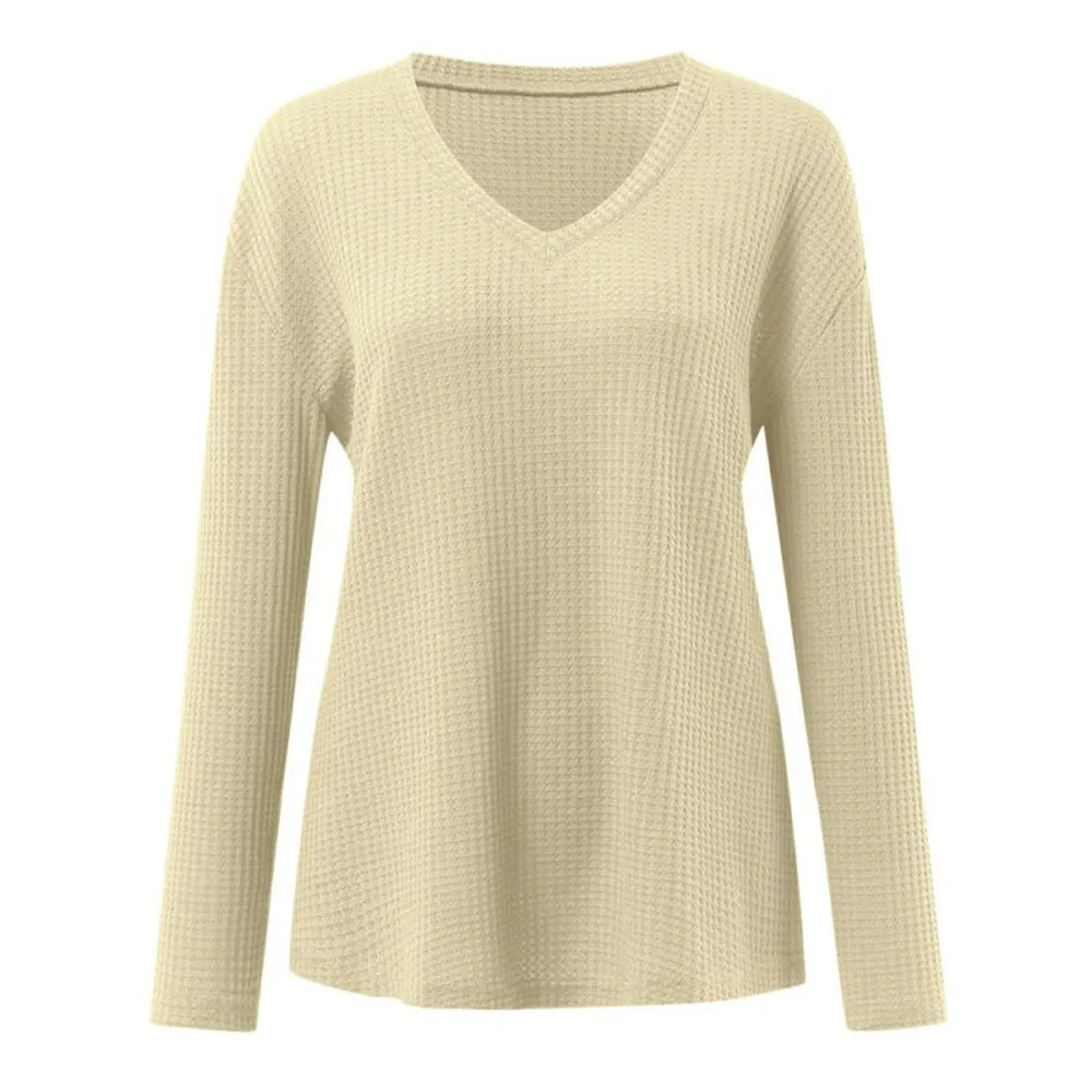 

Women Casual Tee Ladies Long Sleeve V Neck T Shirt Comfy Top Blouse Fashion