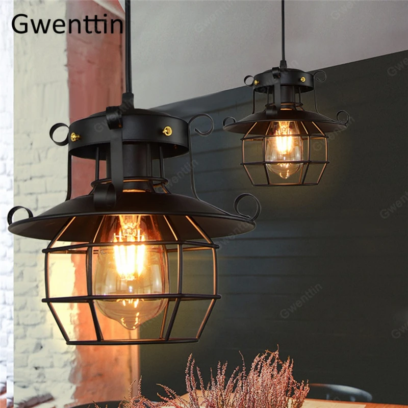 Железная Подвесная лампа для кафе винтажный промышленный подвесной светильник