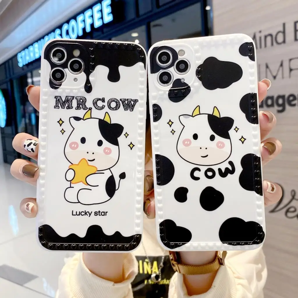 

Retro cows lucky star kawaii Japanese Phone Case for apple iPhone 12 11 Pro Max Xr Xs Max 7 8 Plus 12 mini 7Plus case Cute cover