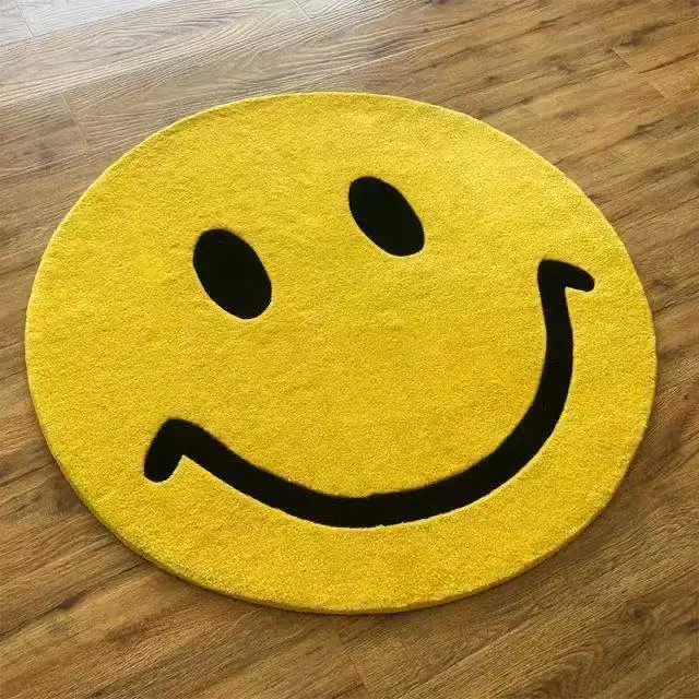 

Smiling face animation bedroom carpet living room coffee table sofa bed study custom handmade carpets Home Decoration